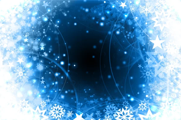 冬天雪花蓝色圣诞节设计 — 图库照片