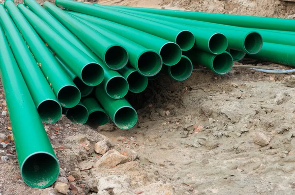 Green pvc pipes — Stock Photo, Image