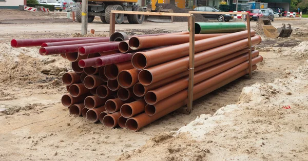 Tubes on construction site — Stock Photo, Image