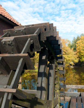 Wheel of a sawmill clipart