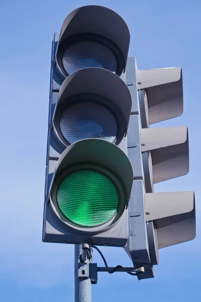 stock image Traffic light showing green light