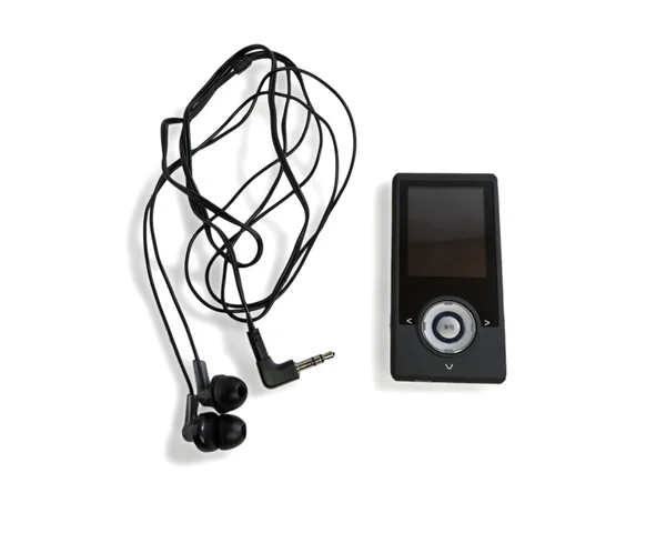 stock image MP3 player and headphones isolated