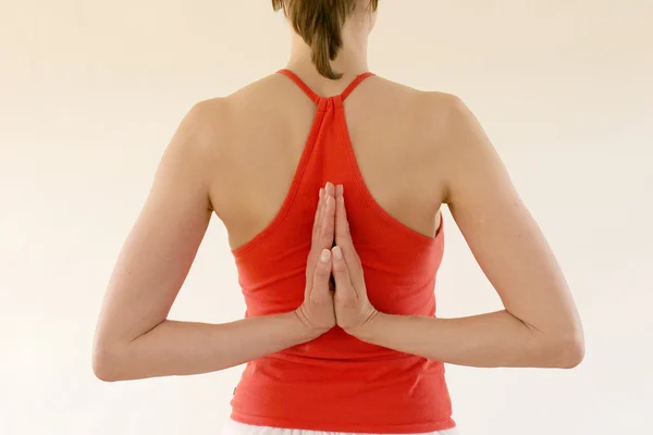 练瑜伽的女人 免版税图库图片