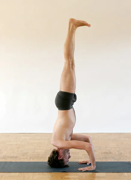 练瑜伽的男人 图库照片
