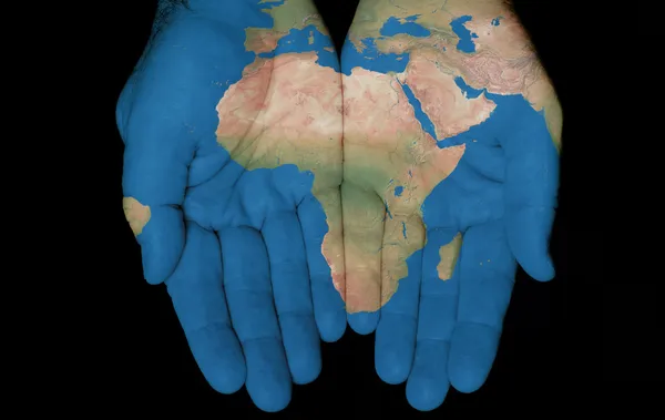 Afrika in unseren Händen — Stockfoto