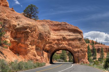 Kızıl Kanyon Milli Parkı utah yolu tüneli