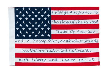 American Flag With The Pledge Of Allegiance clipart