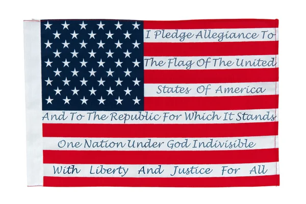 Bandera americana con el juramento de lealtad —  Fotos de Stock