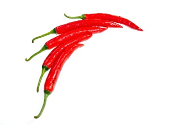 Five red chilies clipart