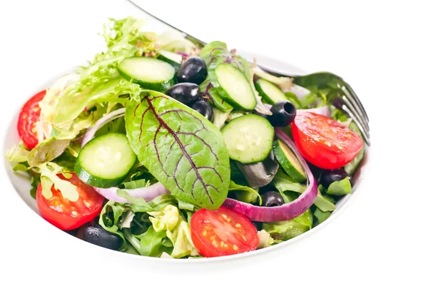 Friss zöld mesclun saláta közelről — Stock Fotó