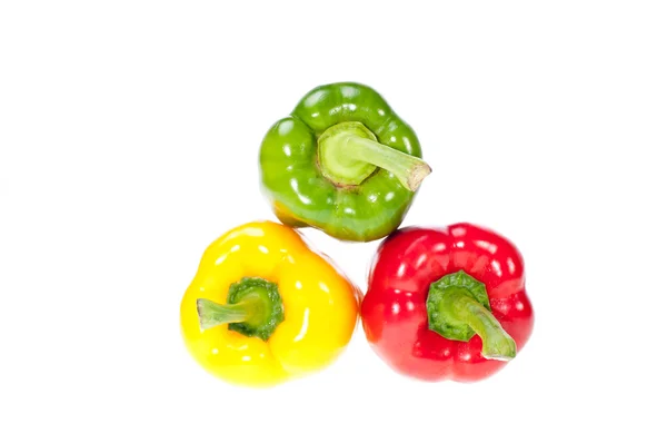 stock image Three bell peppers stacked