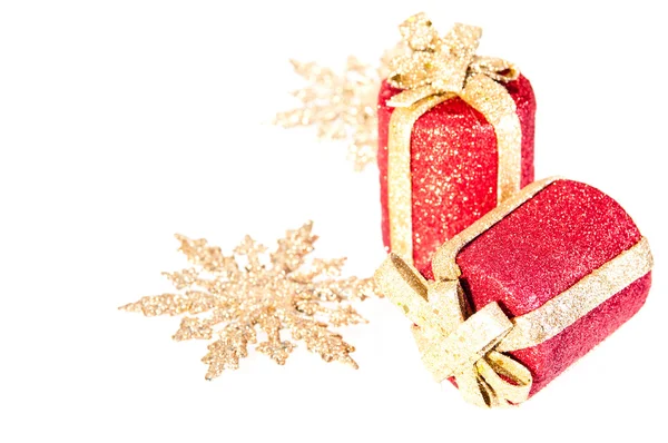 红色和金色圣诞饰品 — 图库照片