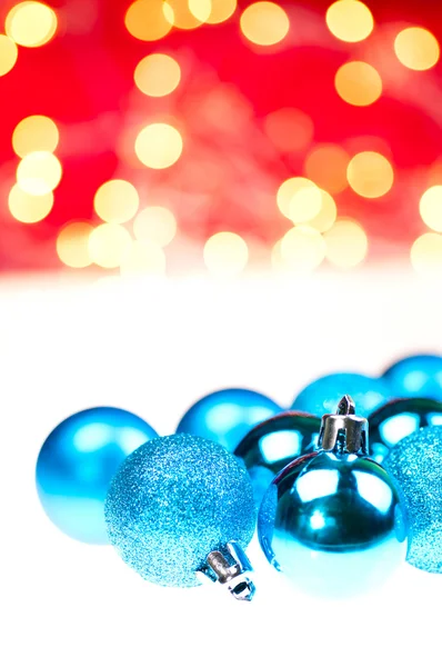Blue Christmas baubles — Stock Photo, Image