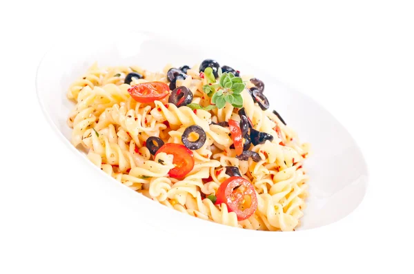 Vegetarisk pasta aglio olio — Stockfoto