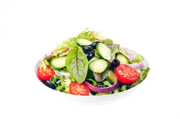 Isolierte Schüssel mit frischem Mesclun-Salat — Stockfoto