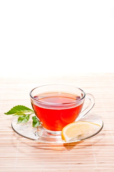 Hot tea with lemon — Stock Photo, Image