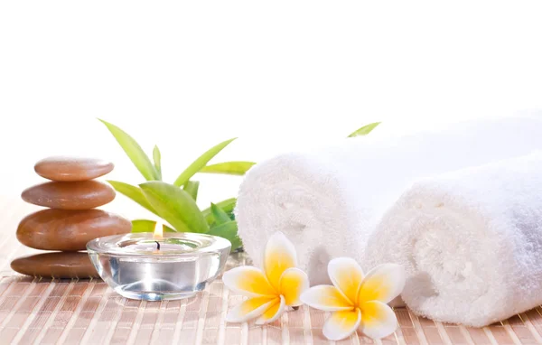 Spa concept with zen stones and flowers Stock Photo