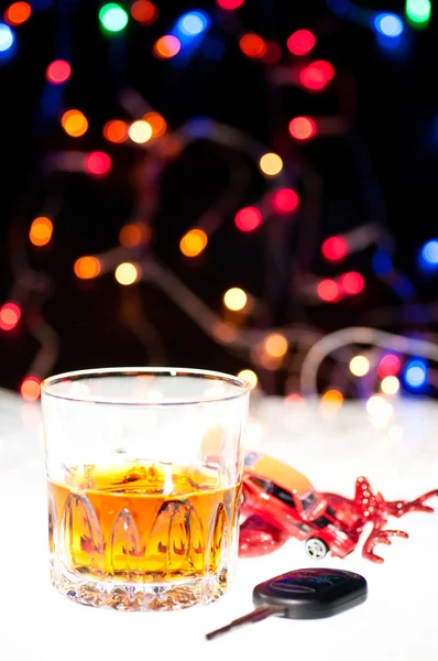 Niet drinken en rijden tijdens Kerstmis — Stockfoto