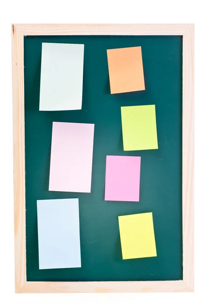 Chalk board with sticky notes — Stock Photo, Image