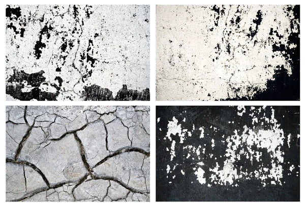Quatro naturais texturas riscadas fundos de parede — Fotografia de Stock