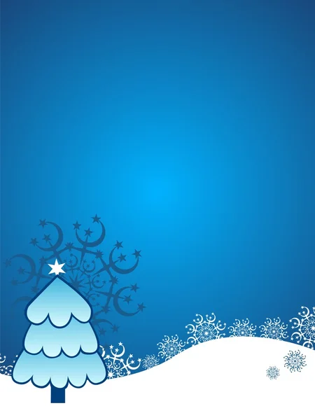 Vacker jul blå trädet bakgrund — Stock vektor