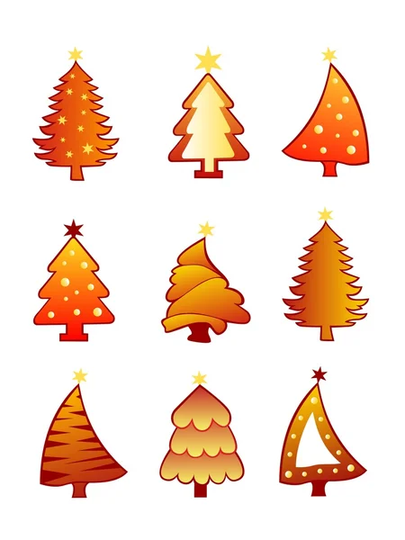 Boże Narodzenie drzewo kreatywnych wektor zestaw — Wektor stockowy
