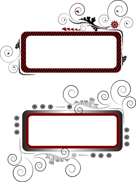 Dva bannery s křivkami a beads.banner. pozadí. — Stockový vektor