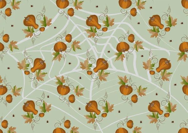 Pumpkins and leaves on a light background. Background. Wallpaper — Stock Vector