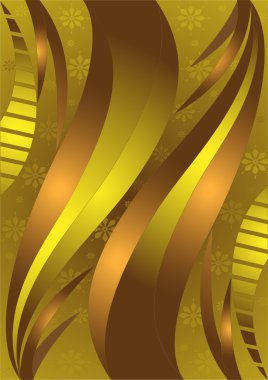 Golden waves on a brown background.Banner.Background. clipart