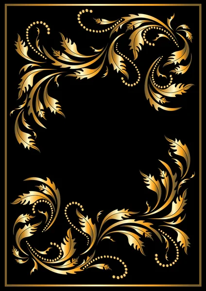 Gouden frame in de gotische stijl. frame. — Stockvector
