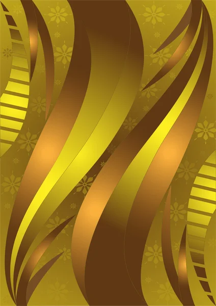 Gouden golven op een bruine background.banner.background. — Stockvector