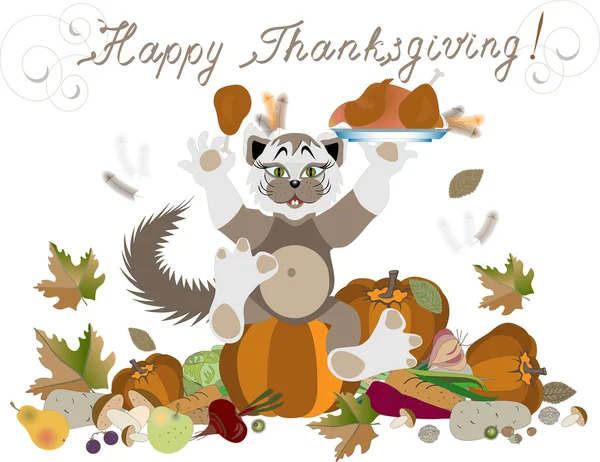 Happy thanksgiving hälsning card.illustrations.card. — Stock vektor