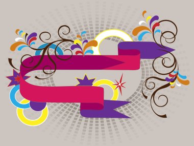 Banner with colored arrows and decor. clipart