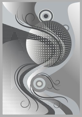 Abstract gray banner with crooked lines.Banner. clipart