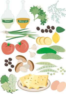 Wholesome food Salad.Pattern.Background. clipart