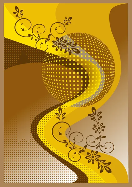 Yellow banner with the flowers.Banner.Background. — Stock Vector
