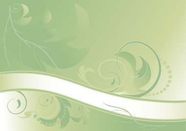 Abstract green floral banner.Banner.Background clipart