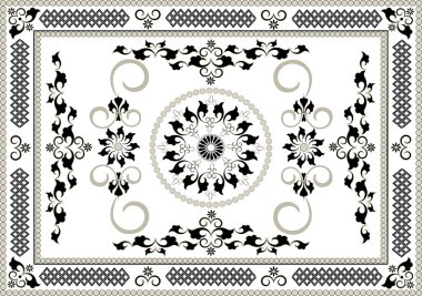 Decorative frame of oriental pattern.Graphic arts clipart