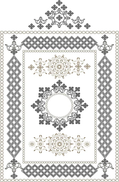 Dekorativ ram, gränsar av orientaliska ornament.graphic konst. — Stock vektor