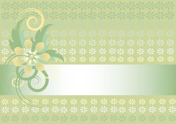 Light green background with flower. Banner. — Stock vektor