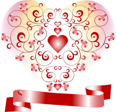 Declaration of love. Valentine day.Postcard.Background clipart