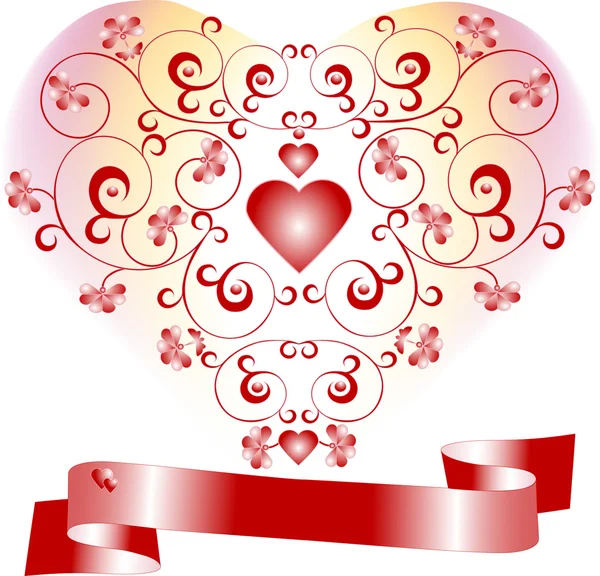 Nyilatkozat a szeretet. Valentin-nap. Postcard.Background — Stock Vector