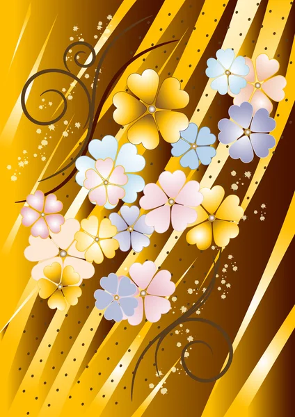 Brązowo tło z flowers.background. — Wektor stockowy