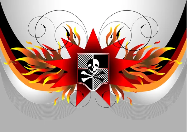 Piratenfahne mit Totenkopf. Illustration — Stockvektor