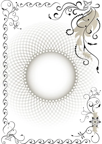 Cadre décoratif sur la grille de volume de fond.Dessin graphique . — Image vectorielle