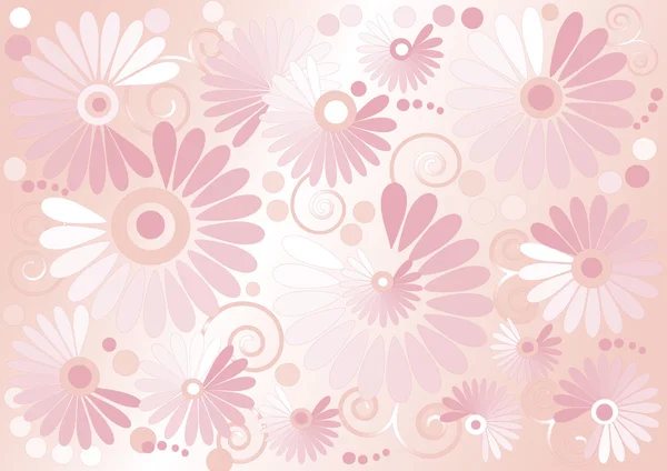 พื้นหลังสีชมพูกับดอกไม้ พื้นหลัง วอลล์เปเปอร์ . — ภาพเวกเตอร์สต็อก