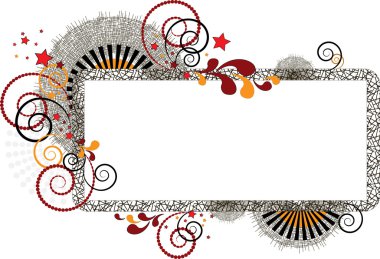 Abstract banner with the curves and star.Banner. clipart