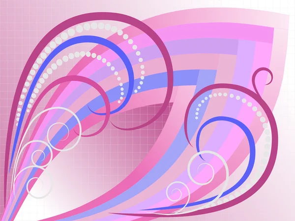 ライト紫の格子縞の background.banner で抽象的な曲線. — ストックベクタ