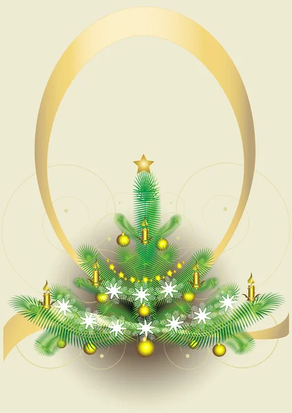 Της Πρωτοχρονιάς αφράτο fir-tree.postcard. — Διανυσματικό Αρχείο