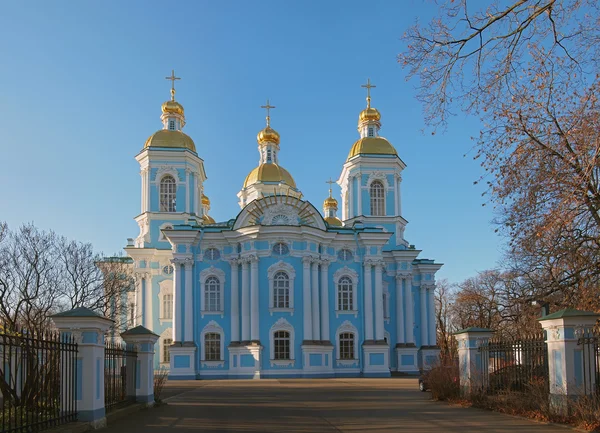 La Catedral Naval de San Nicolás en San Petersburgo . — Foto de Stock